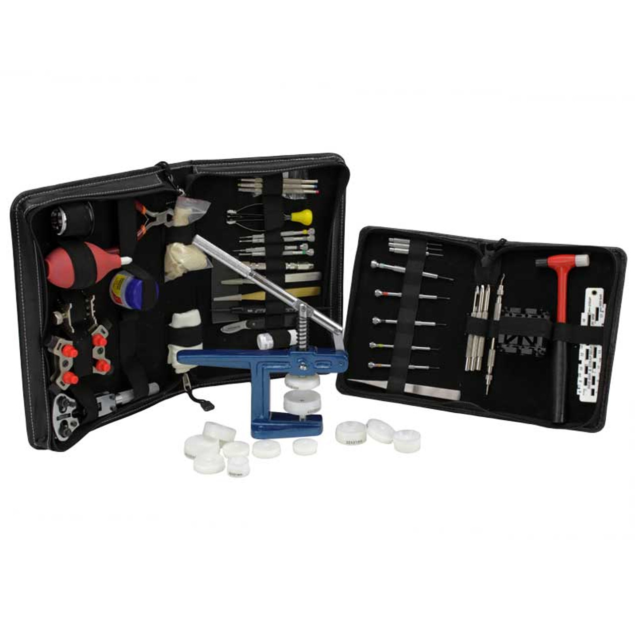 Watch Repair Tool Kit Professional - Watch Repair Kit Including Watch Press  Kit, Watch Battery Replacement Kit, Larger Rubber Dust Blowers, Spring Bars, Watch Band Link Pins with Carrying Case (406pcs) : Amazon.in: