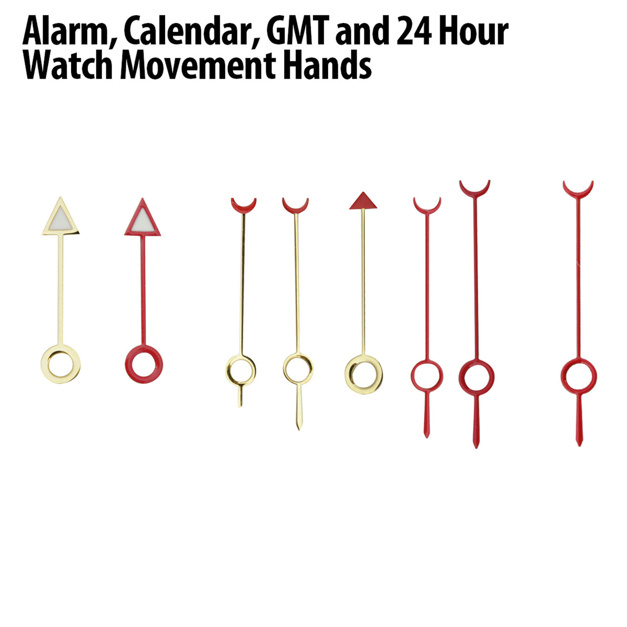 Alarm, Calendar, GMT and 24 Hour Watch Movement Hands
