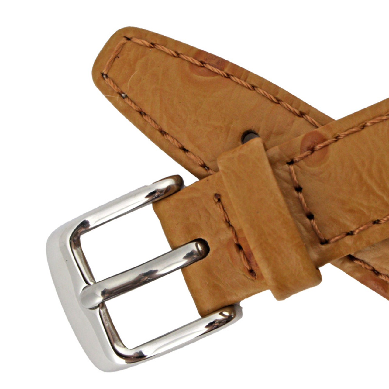 Cognac Ostrich Watch Band