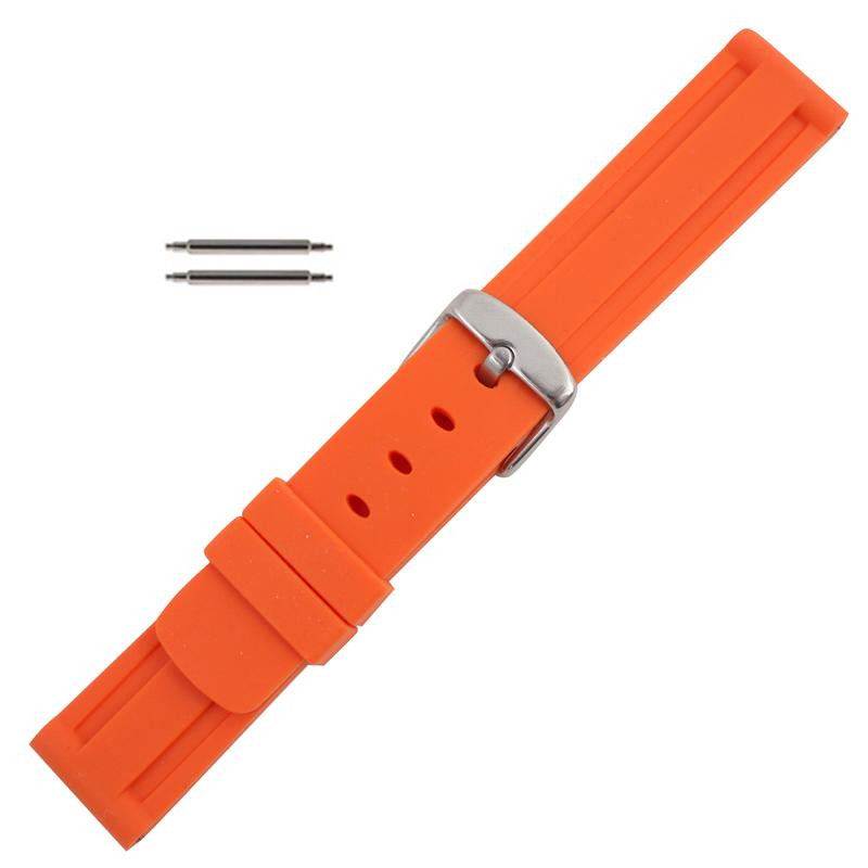 18MM Silicone Watch Orange Band Rubber Jelly Strap display picture 2