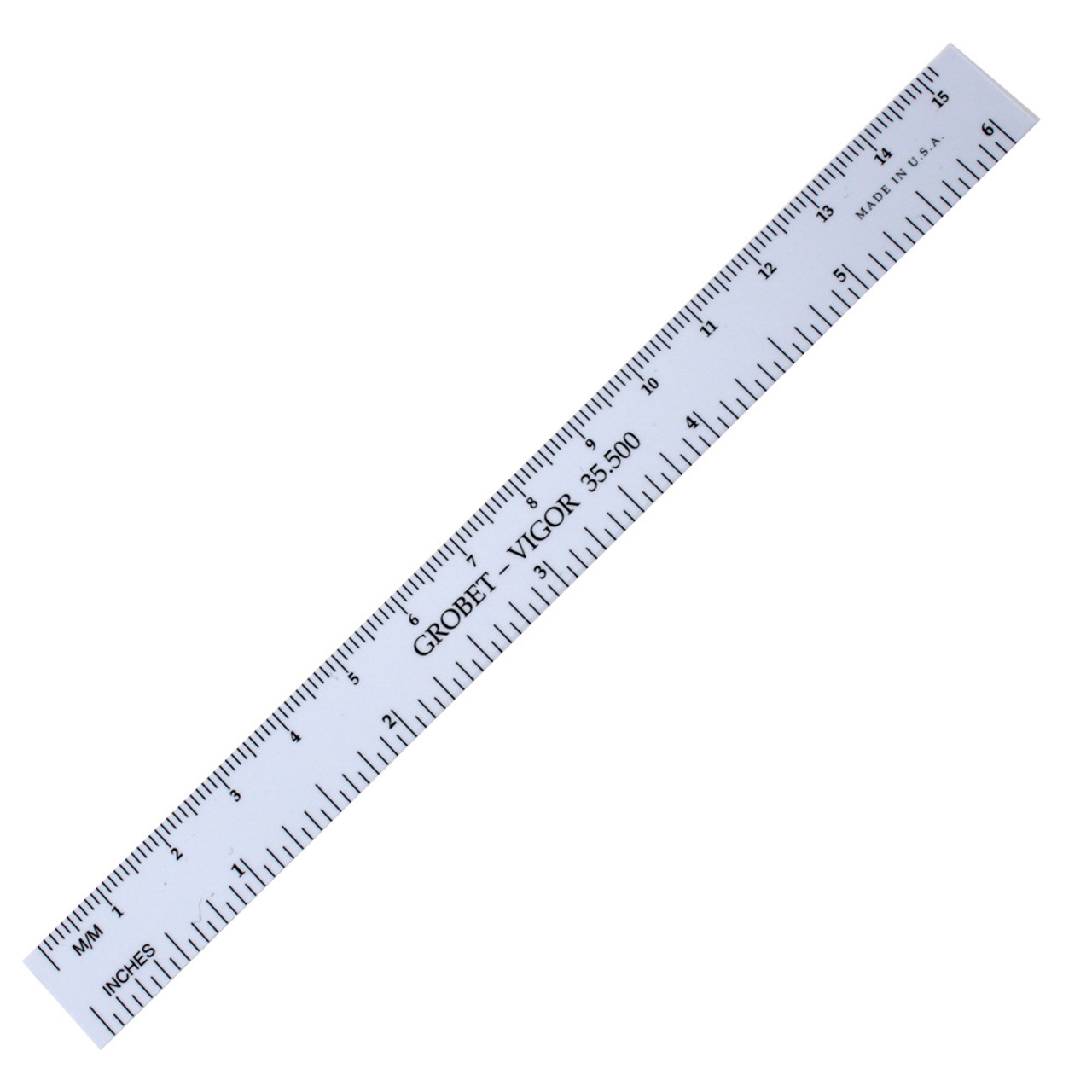 Millimeter and inch Ruler White Plastic 6 inch Length Clearance | Esslinger