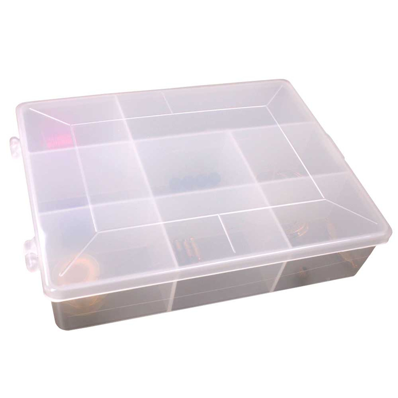 Plastic Storage Case, 15 Compartments, 8 5/8L x 1 5/8H x 5 1/8W