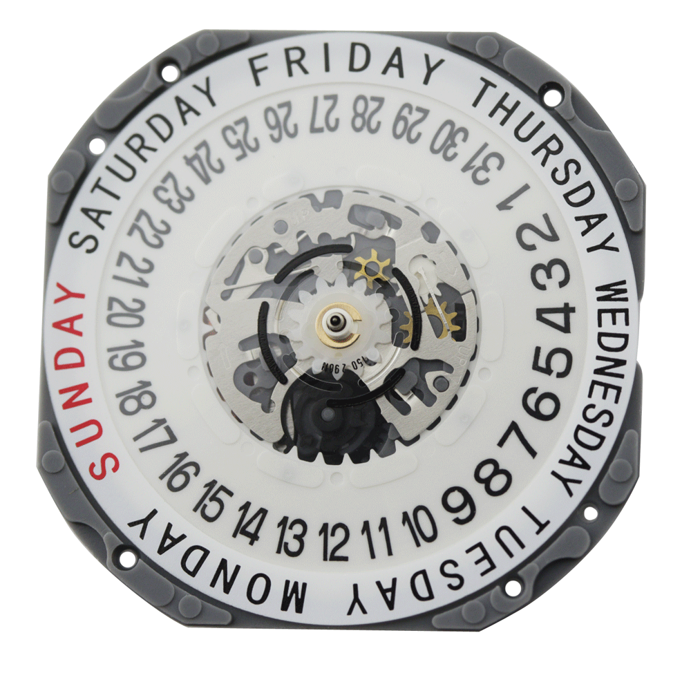 Hattori Japan 3 Hand Quartz Watch Movement VJ55-6 Day At 12:00 And