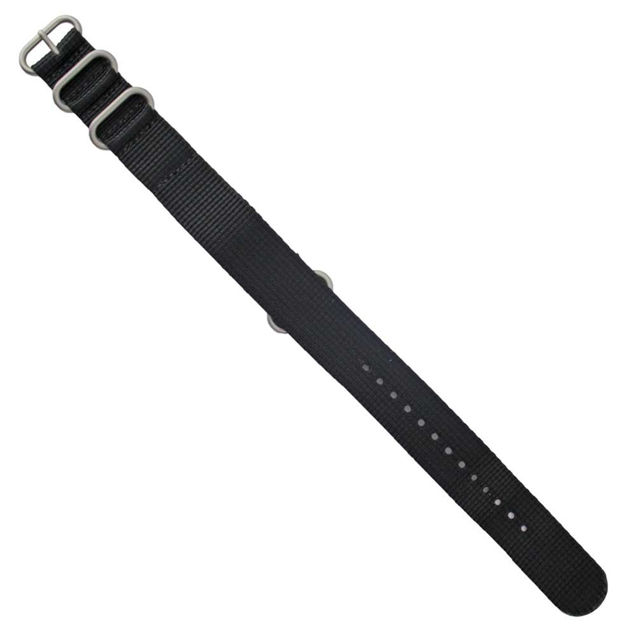 Black One Piece Military Nylon Strap 22mm