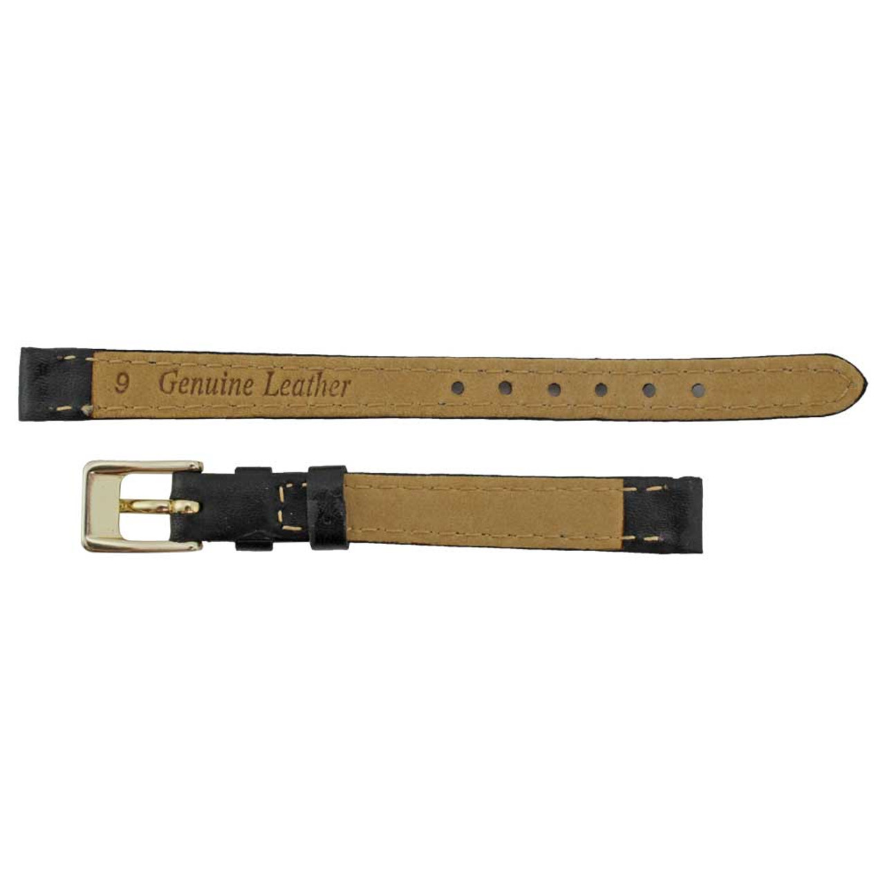 Black Epi leather watch band, Custom leather watch strap SW069