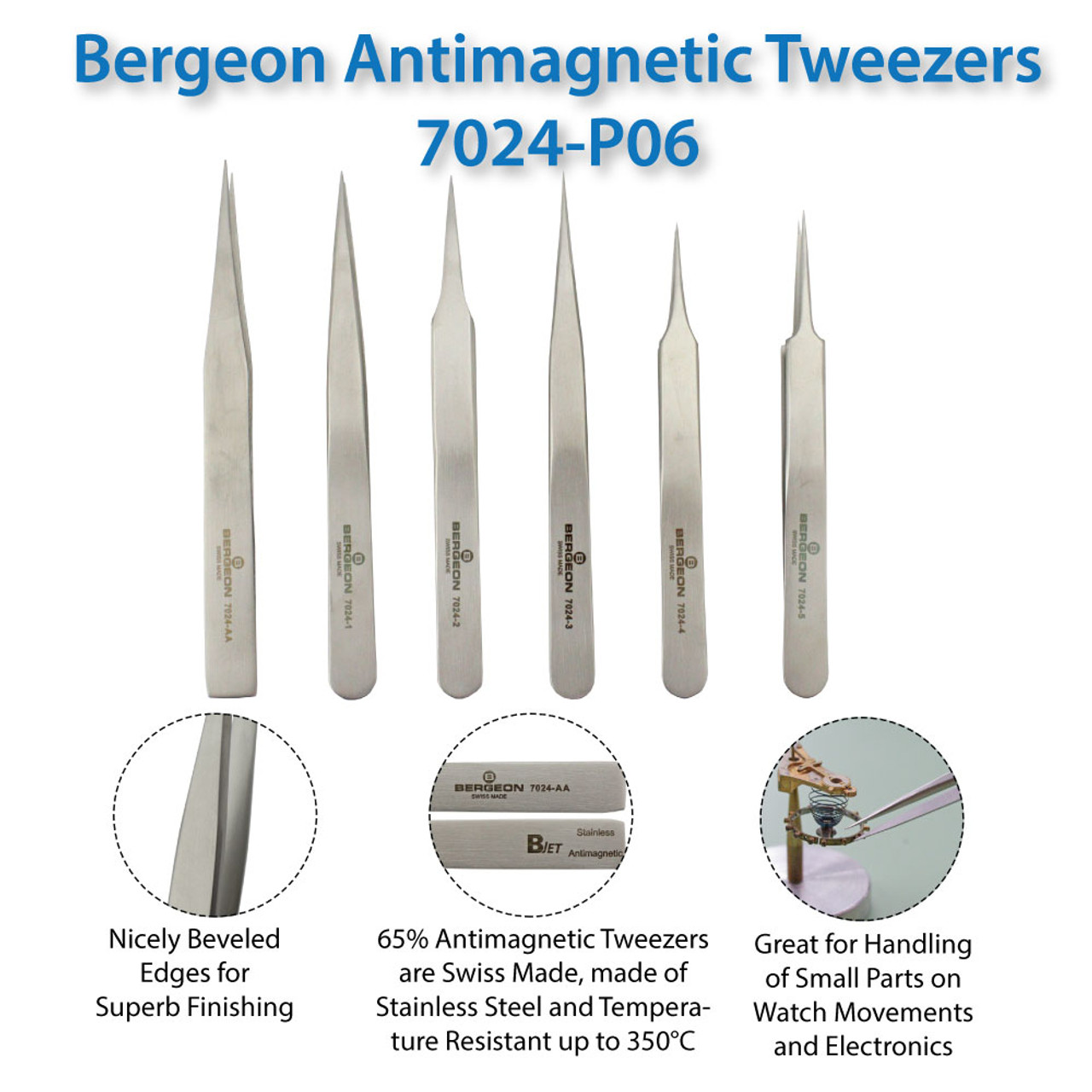 X5 Tweezers for Watchmakers and Precision Watch making Tweezes Antimagnetic  #5