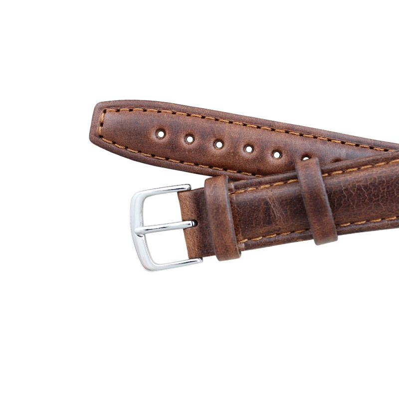Hadley Roma Brown 17mm Oil Tanned Leather Watch Band 7 7/16 Inch