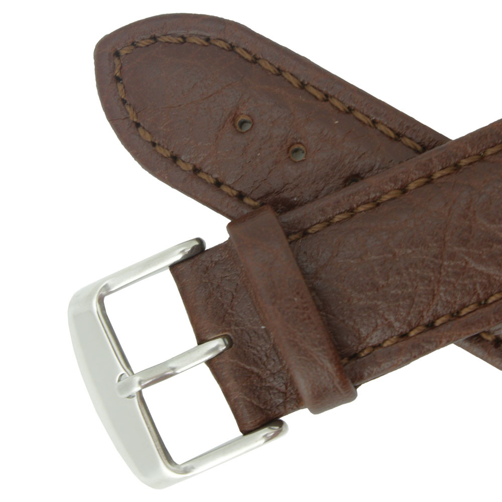 キングダム1-75 marron Hadley Roma Brown 26mm Shrunken Grain Leather Watch Strap 7 7/8