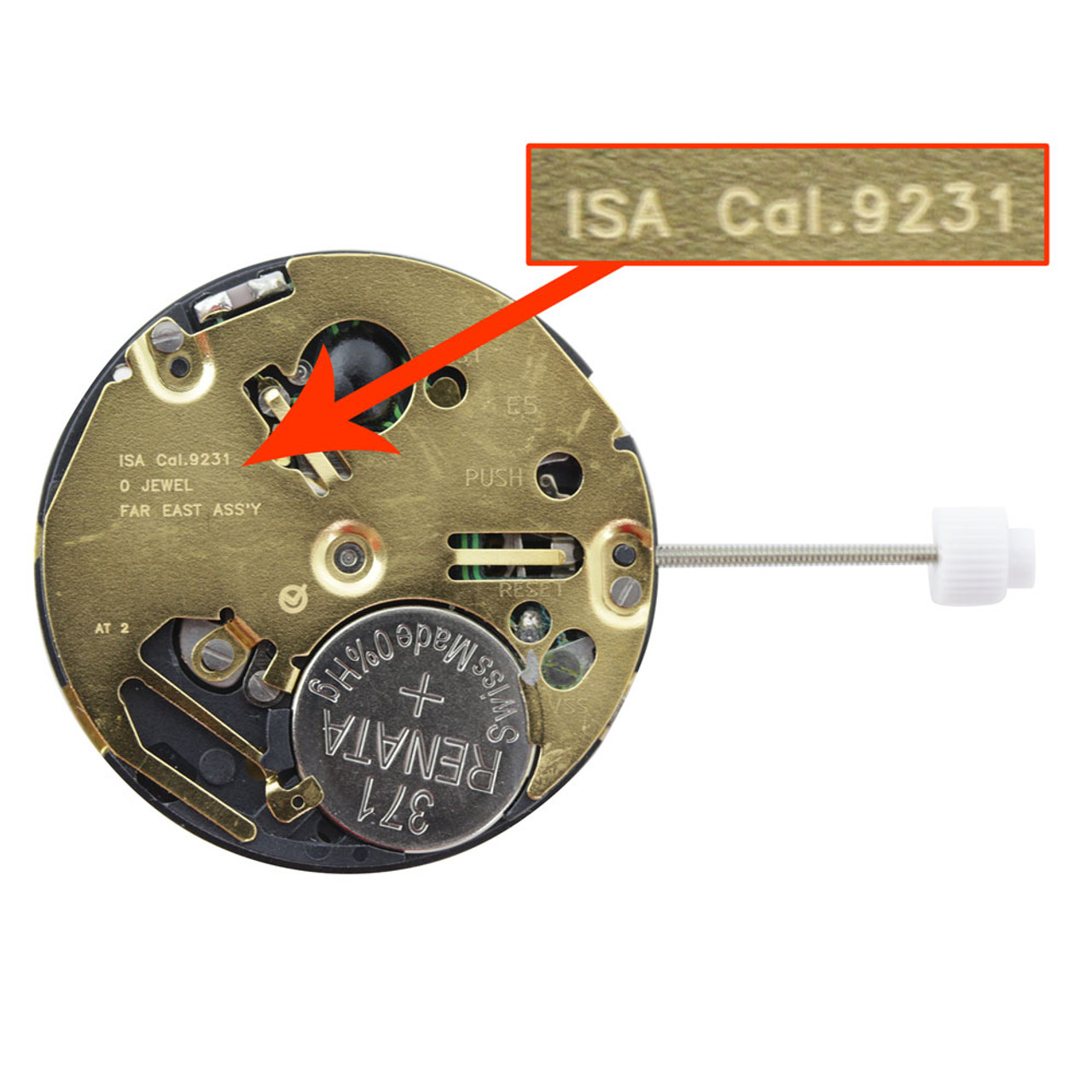 ISA Multifunction 5 Hand Quartz Watch Movement ISA9231 1900