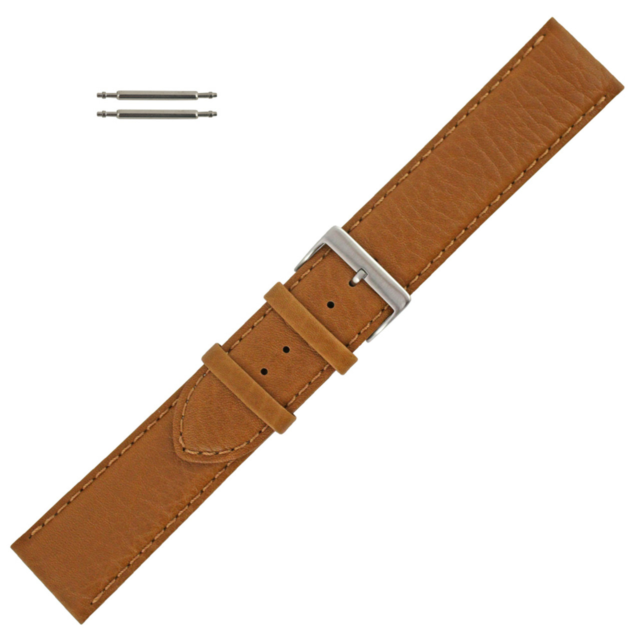 Ewatchaccessories 24mm Genuine Leather Watch Band Strap Fits XL AUTO Tan  Deployment Silver Buckle : Amazon.in: Watches