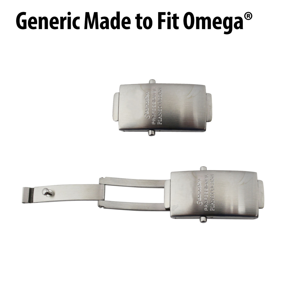 Imitation Made to Fit Omega® Style Planet Ocean® Watch Band Buckle Clasp