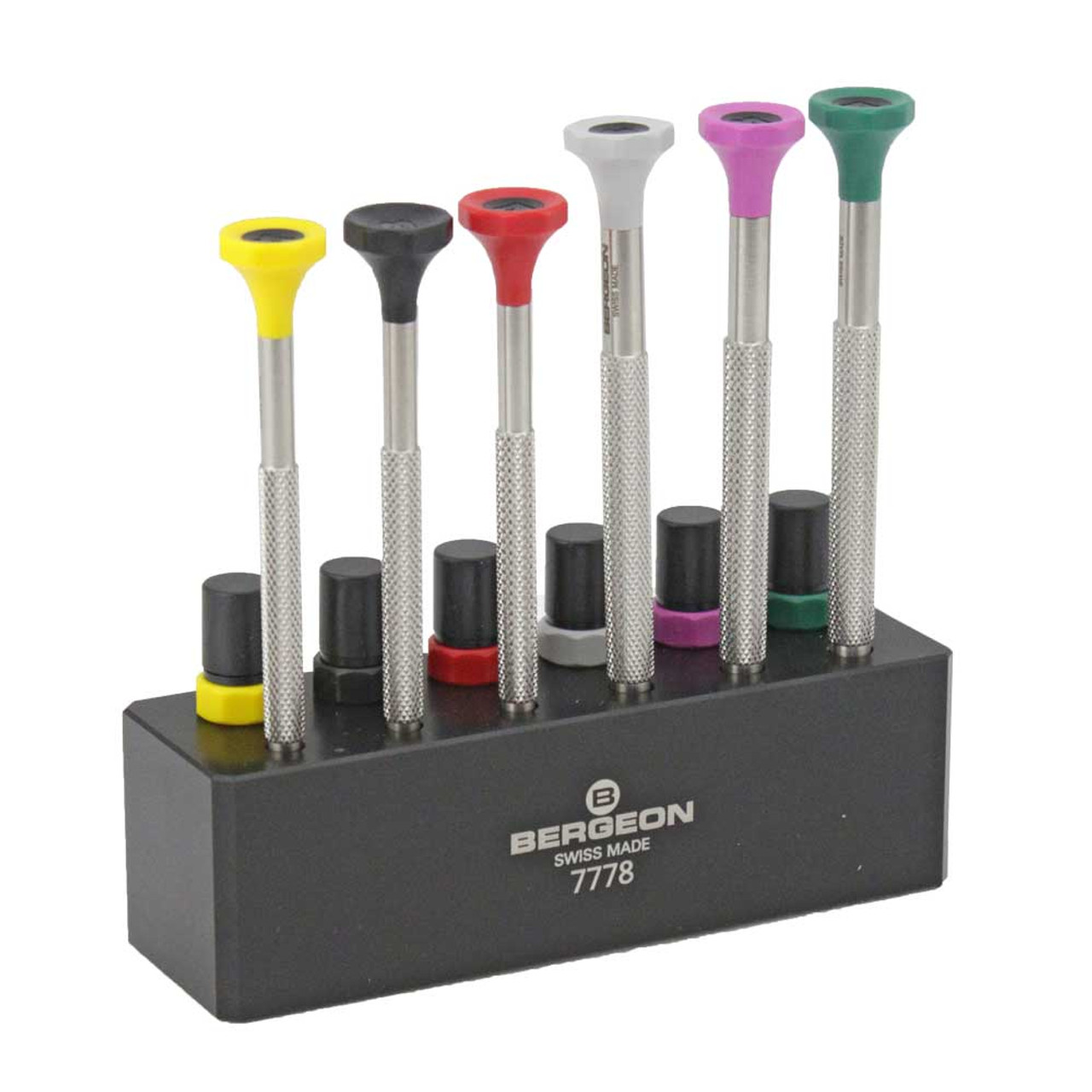 Bergeon 7778 6 Piece Screwdriver Set with Spare Blades and Screwdriver Stand