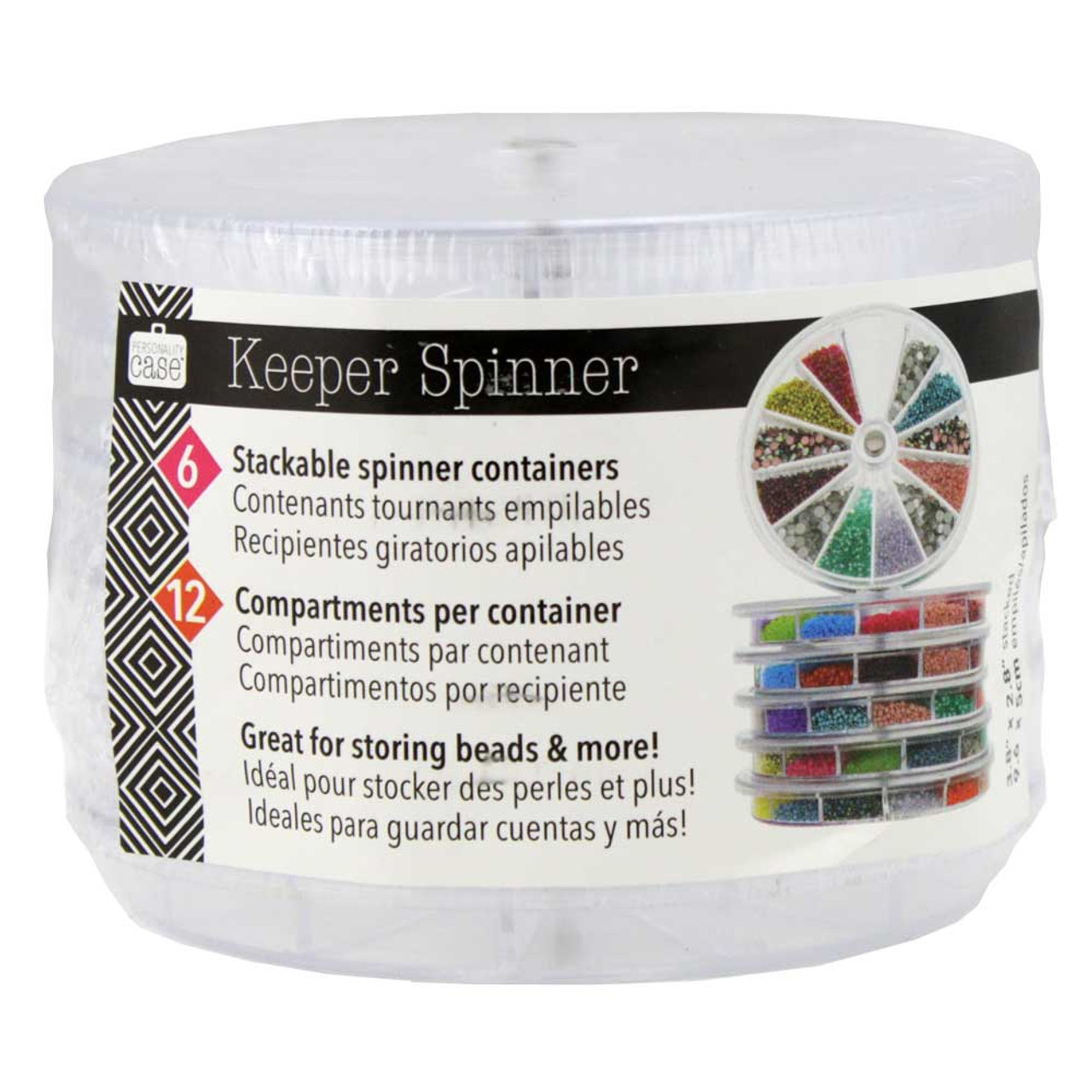 Keeper Spinner Stackable Storage Container with 12 Compartments