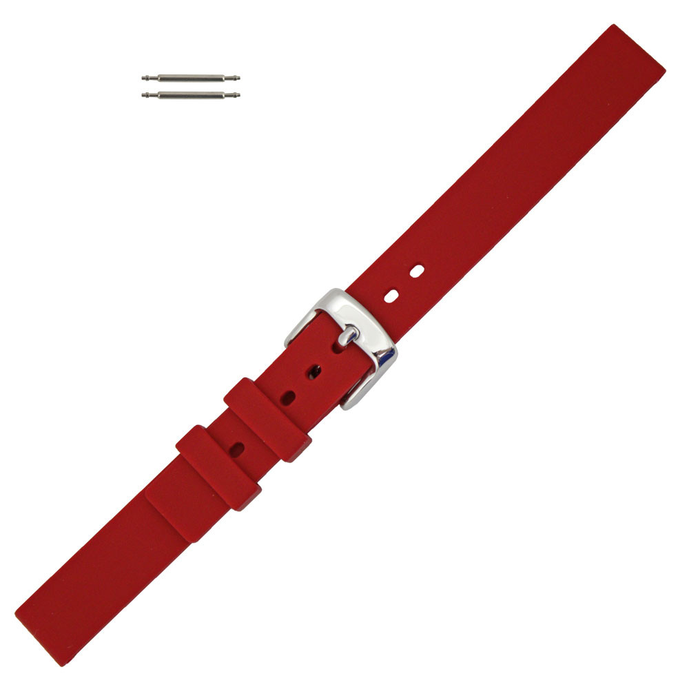 Sporty Premium Soft Silicone Adjustable Watch Band - Replacement Rubber Red Alpine Sporty Silicone Watch Band | Waterproof Quick Release  main image 2