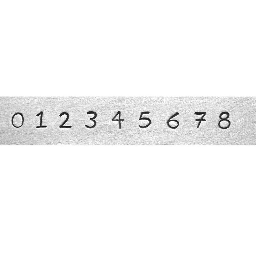 3.0mm Bridgette Font Numbers Punch Set 9 pieces In Storage Box