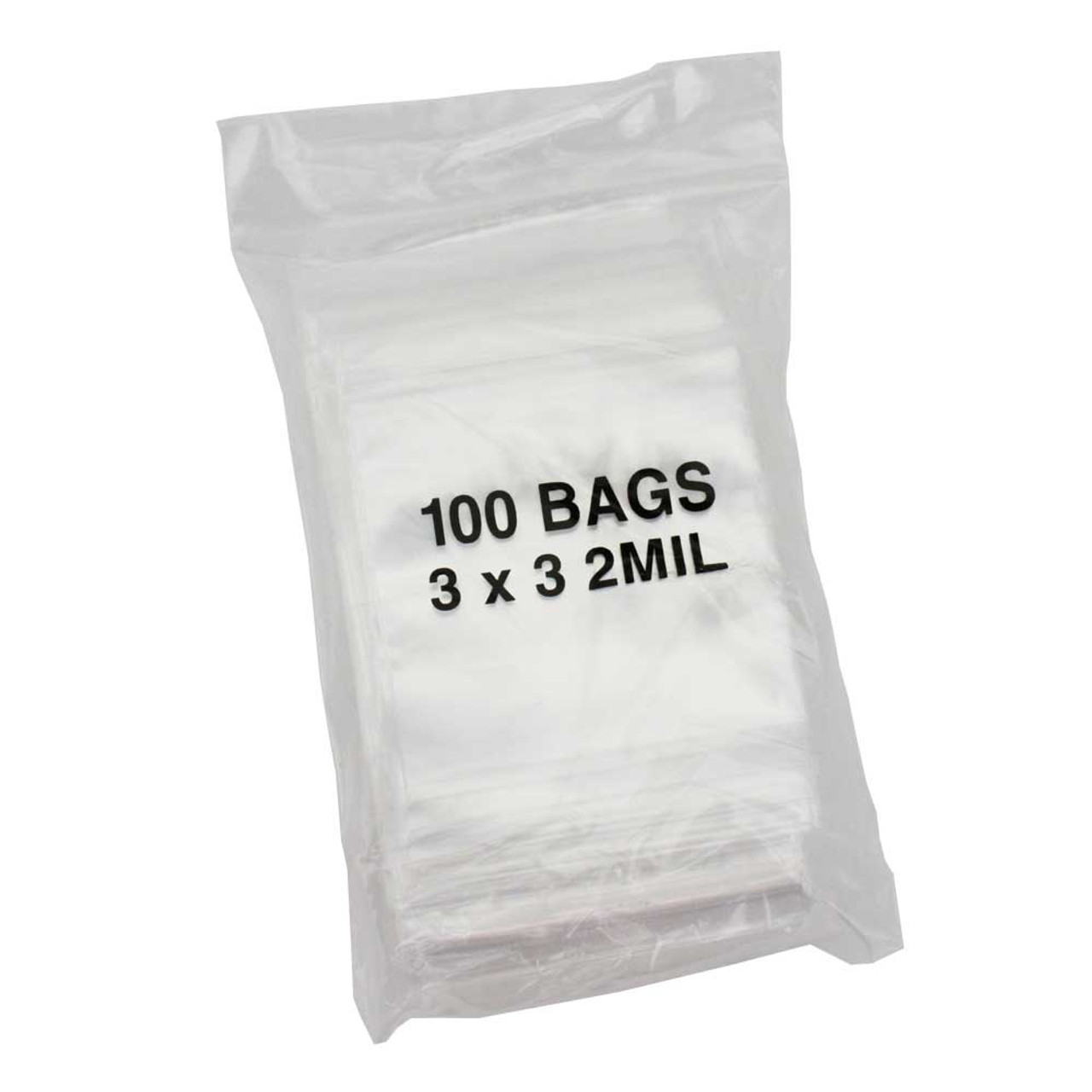 3 x 3 Zip Top Seal lock Reclosable Bags Clear Plastic Zip Seal 2mil