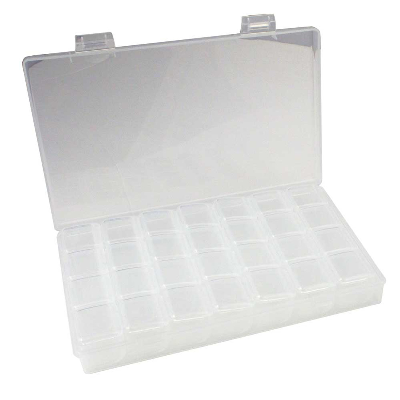 Clear Plastic Box with 28 Compartment Boxes | Esslinger