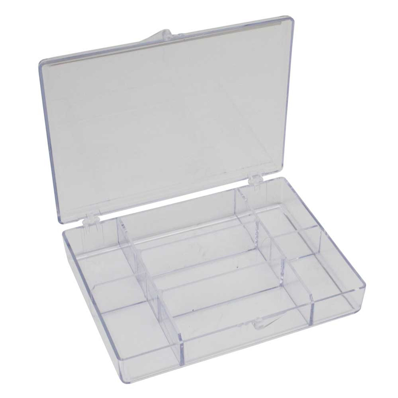 8 Compartment Round Plastic Storage Box with Snap Closure