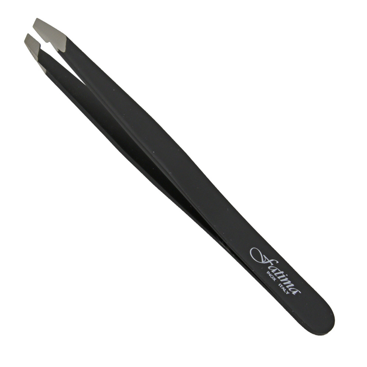 Flat/Angled Edge Italian Tweezers Black Clearance | Esslinger