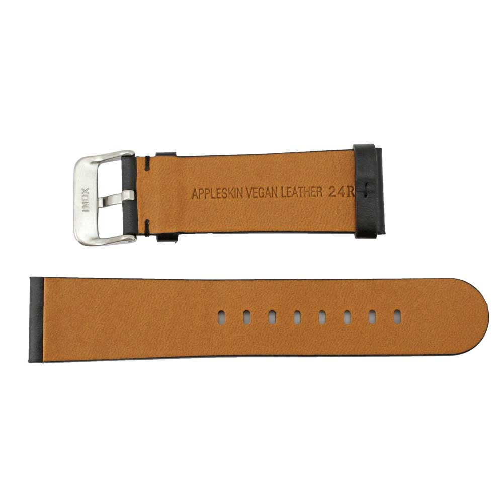 22mm Vegan Black Apple Skin Watch Band 7 7/8 Inch Length