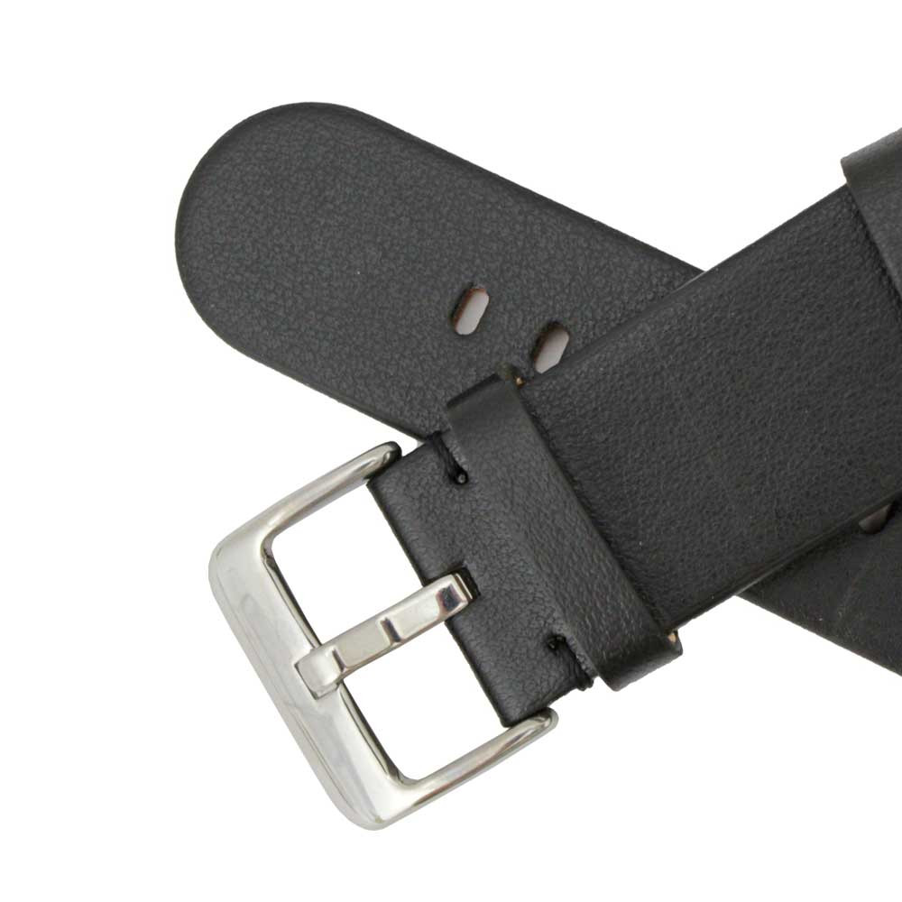 22mm Vegan Black Apple Skin Watch Band 7 7/8 Inch Length