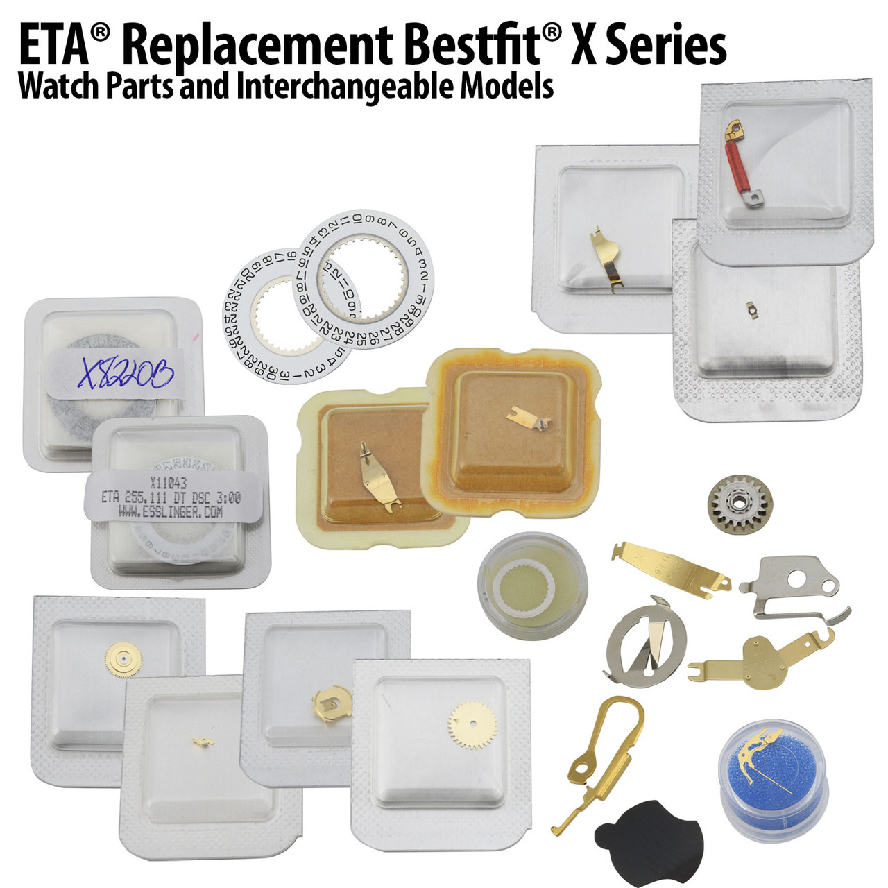 ETA® Replacement Bestfit® X Series Watch Parts And Interchangeable Models