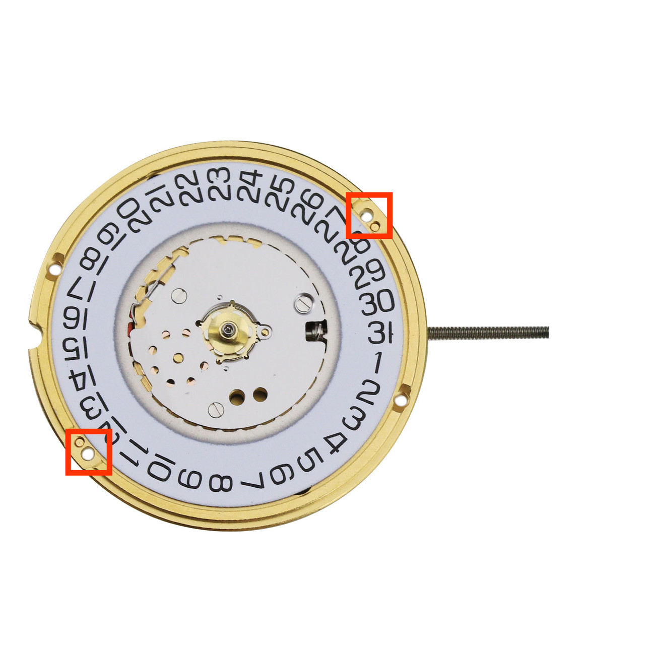 ETA® 3 Hand Quartz Watch Movement F05.412 White Date Dial At 3:00