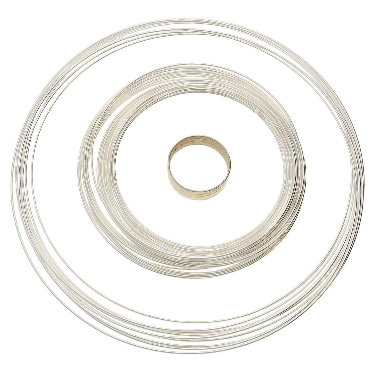 Memory Wire Oval Bracelet – Versilberter Stahldraht Mit Ca. 23 Schlaufen, Ideal Für Armbänder Ohne Verschluss