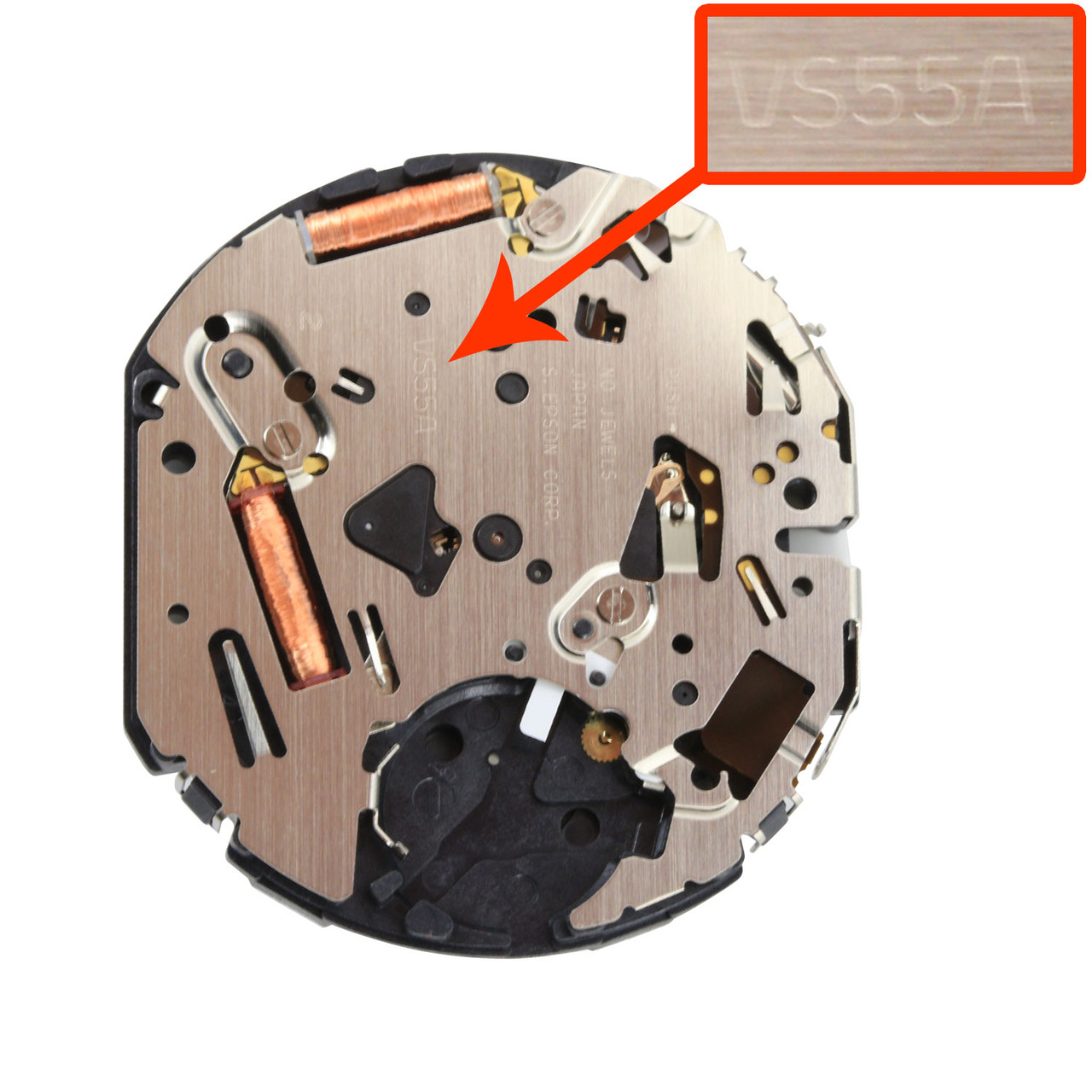 プワソン S. Epson Japanese Solar 4 Hand Quartz Watch Movement VS55 Battery