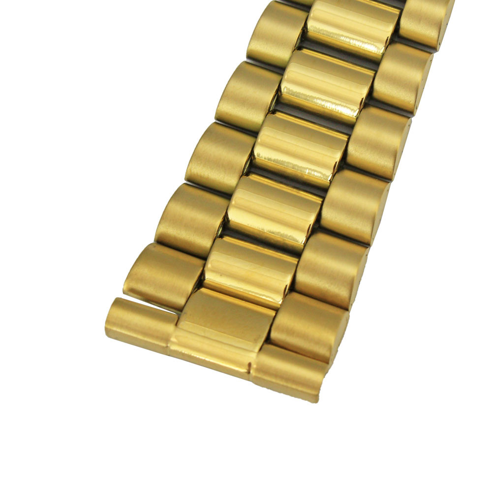 Metal Watch Band Gold Tone 20 mm Curved End