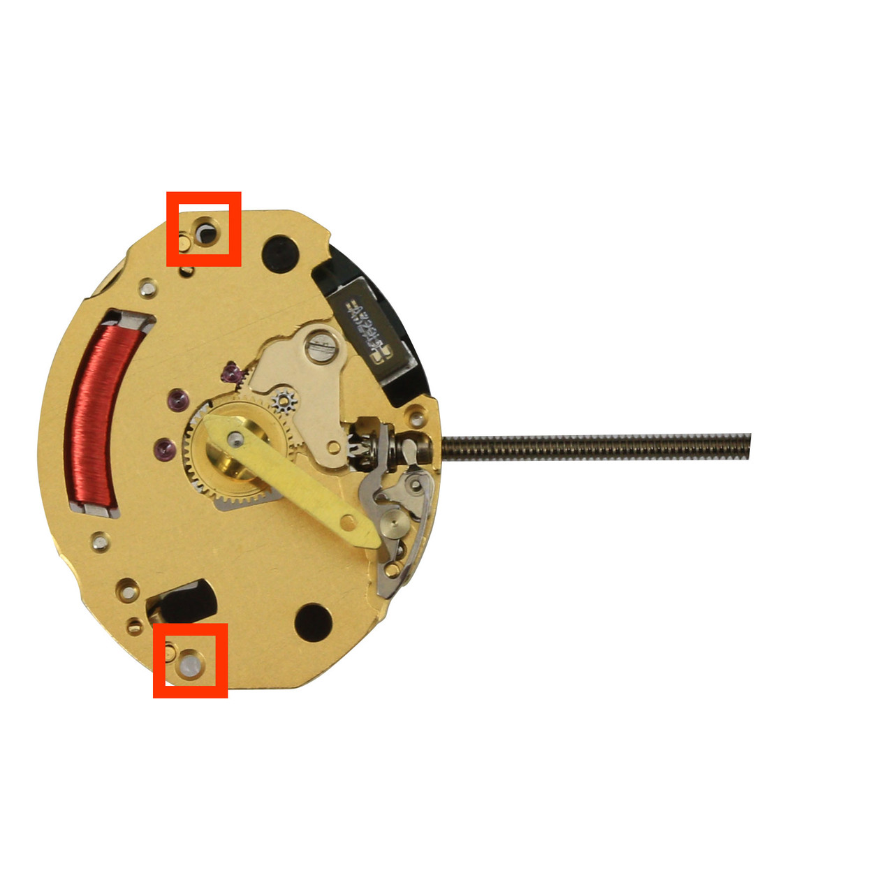 ETA® 2 Hand Quartz Watch Movement 976.001.5 High Hand Post Overall
