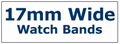 17mm Wide Men's Leather Watchband