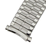 Metal Watch Band Hadley Roma Expansion Style With Curved Ends Stainless Steel, Expandable Ends Fit 18-21MM