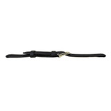 16mm Leather Watch Band Black Polished Calf 7 1/2 Inch Length