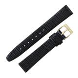 Black Leather Watch Strap 8MM Lizard Grain