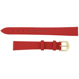 12mm Red Leather Watch Band Smooth Calf 6 1/2 Inch Length