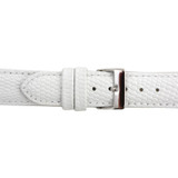 20mm Watch Band White Lizard Grain Leather 7 1/2 Inch Length