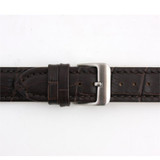 Brown Leather Watch Band 22mm Padded Alligator Grain 9 Inch Length