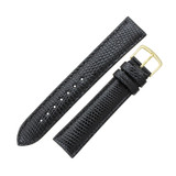 Hadley Roma Black 18mm Genuine Java Lizard Watch Band 7 7/16 Inch Length