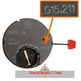 Swiss-made ETA G15-211-6 quartz movements for replacing or retrofitting movements