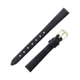 Hadley Roma Black 10mm Leather Watch Band 6 1/4 Inch Length