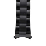 Black Metal Curved Watch Band with Multiple Ends 18 - 22 mm