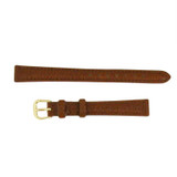 Leather Watch Strap 12mm Light Brown Polished Flat Calf Style 7 1/2 Inch Length