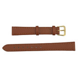 Leather Watch Strap 12mm Light Brown Polished Flat Calf Style 7 1/2 Inch Length
