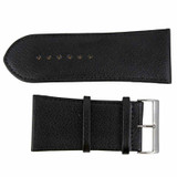 40MM Watch Band Black Leather Polished Calf