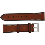 Brown Hand Painted Stitched Leather Watch Band 20MM