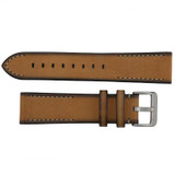 Beige Hand Painted Stitched Leather Watch Band 20MM