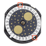 Hattori Japan 3 Hand Quartz Watch Movement VX18 Date at 6:00 Moonphase Overall Height 5.0mm