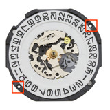Japan 3 Hand Quartz Watch Movement AX32 Replaces AL32 Date At 3:00 Overall Height 6.0mm