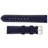 Dark Blue 20 mm Silicone Watch Band Sport Strap with White Stitching